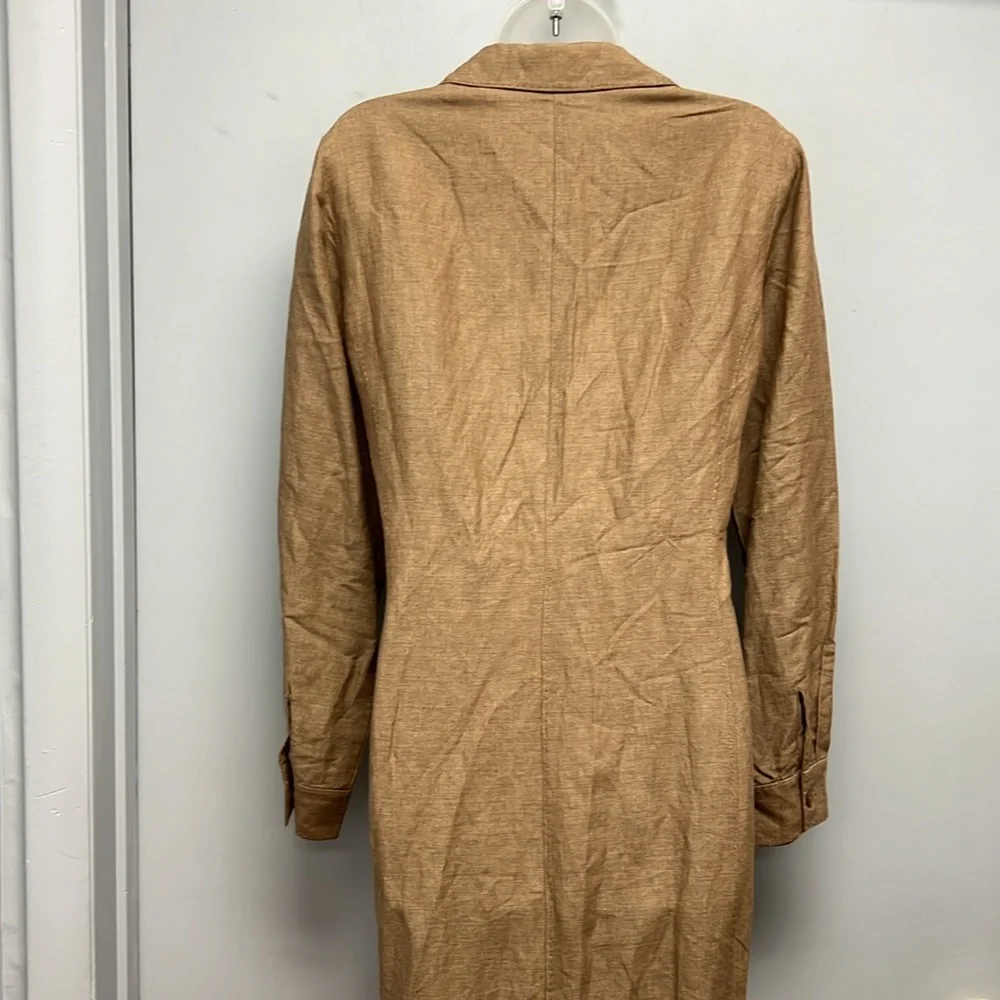 SOLD IN STORE Nordstrom Studio 121 Long Sleeve Linen Blend Shirt Dress Size 10 - Picture 5 of 13
